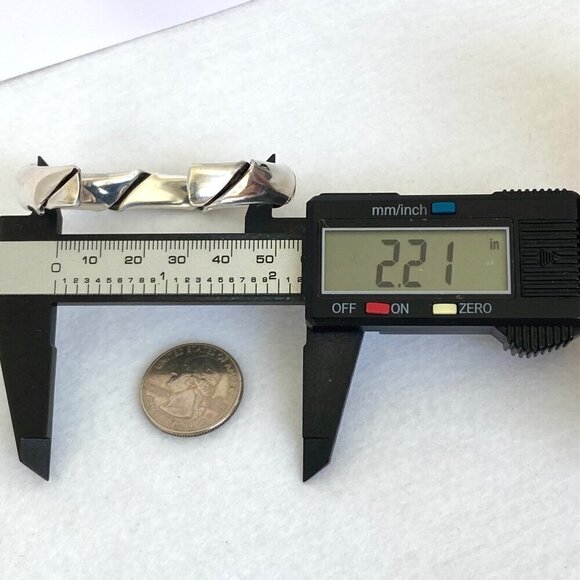 Sterling Silver 925 Heavy Chunky Oval Twisted Cuff Bracelet Sz 6.5" 33g - Picture 14 of 16